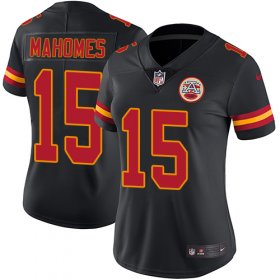 Wholesale Cheap Nike Chiefs #15 Patrick Mahomes Black Women\'s Stitched NFL Limited Rush Jersey