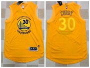 Wholesale Cheap Men's Golden State Warriors #30 Stephen Curry Yellow With Gold AU Stitched NBA adidas Revolution 30 Swingman Jersey