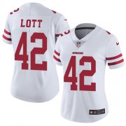Wholesale Cheap Nike 49ers #42 Ronnie Lott White Women's Stitched NFL Vapor Untouchable Limited Jersey