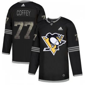 Wholesale Cheap Adidas Penguins #77 Paul Coffey Black Authentic Classic Stitched NHL Jersey