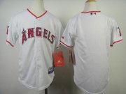 Wholesale Cheap Angels Blank White Cool Base Stitched Youth MLB Jersey