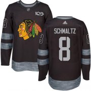 Wholesale Cheap Adidas Blackhawks #8 Nick Schmaltz Black 1917-2017 100th Anniversary Stitched NHL Jersey