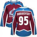 Wholesale Cheap Adidas Avalanche #95 Andre Burakovsky Burgundy Home Authentic Women's Stitched NHL Jersey