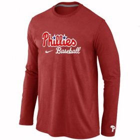 Wholesale Cheap Philadelphia Phillies Long Sleeve MLB T-Shirt Red