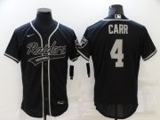 Wholesale Cheap Men's Las Vegas Raiders #4 Derek Carr Black Stitched MLB Flex Base Nike Baseball Jersey