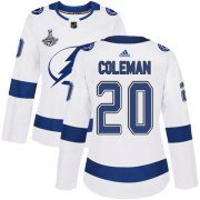 Cheap Adidas Lightning #20 Blake Coleman White Road Authentic Women's 2020 Stanley Cup Champions Stitched NHL Jersey