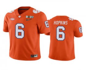 Wholesale Cheap Men\'s Clemson Tigers #6 DeAndre Hopkins Orange 2020 National Championship Game Jersey
