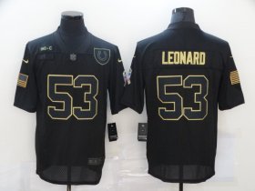 Wholesale Cheap Men\'s Indianapolis Colts #53 Darius Leonard Black 2020 Salute To Service Stitched NFL Nike Limited Jersey