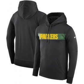 Wholesale Cheap Men\'s Green Bay Packers Nike Charcoal Sideline Team Performance Pullover Hoodie