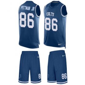 Wholesale Cheap Nike Colts #86 Michael Pittman Jr. Royal Blue Team Color Men\'s Stitched NFL Limited Tank Top Suit Jersey