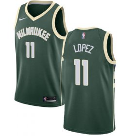Wholesale Cheap Nike Bucks #11 Brook Lopez Green NBA Swingman Icon Edition Jersey