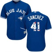 Wholesale Cheap Blue Jays #41 Aaron Sanchez Blue Team Logo Fashion Stitched MLB Jersey