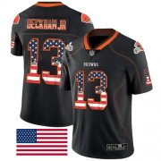 Wholesale Cheap Nike Browns #13 Odell Beckham Jr Black Men's Stitched NFL Limited Rush USA Flag Jersey