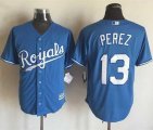Wholesale Cheap Royals #13 Salvador Perez Light Blue Alternate 1 New Cool Base Stitched MLB Jersey