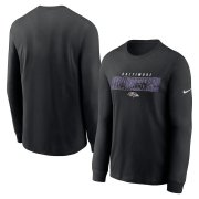 Wholesale Cheap Baltimore Ravens Nike Fan Gear Playbook Long Sleeve T-Shirt Black