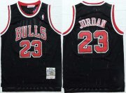 Wholesale Cheap Men's Chicago Bulls #23 Michael Jordan 1997-98 Black Hardwood Classics Soul Swingman Throwback Jersey