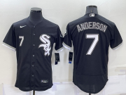 Wholesale Men's Chicago White Sox #7 Tim Anderson Number Black Stitched MLB Flex Base Nike Jersey