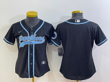 Wholesale Cheap Women's Carolina Panthers Blank Black With Patch Cool Base Stitched Baseball Jersey