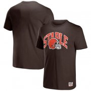Wholesale Cheap Men's Cleveland Browns x Staple Brown Logo Lockup T-Shirt