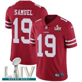 Wholesale Cheap Nike 49ers #19 Deebo Samuel Red Super Bowl LIV 2020 Team Color Men\'s Stitched NFL Vapor Untouchable Limited Jersey