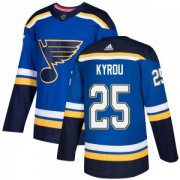 Wholesale Cheap Men's St. Louis Blues #25 Jordan Kyrou Blue Home Official Adidas Jersey