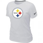 Wholesale Cheap Women's Nike Pittsburgh Steelers Logo NFL T-Shirt White