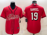 Wholesale Cheap Men's San Francisco 49ers #19 Deebo Samuel Red Color Rush With Patch Cool Base Stitched Baseball Jersey