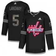 Wholesale Cheap Adidas Capitals #5 Rod Langway Black Authentic Classic Stitched NHL Jersey