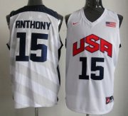 Wholesale Cheap 2012 Olympics Team USA #15 Carmelo Anthony Revolution 30 Swingman White Jersey