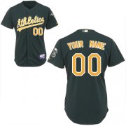 Wholesale Cheap Athletics Personalized Authentic Grey Green Cool Base MLB Jersey (S-3XL)