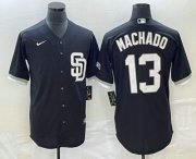 Wholesale Cheap Men's San Diego Padres #13 Manny Machado Black 2023 Cool Base Stitched Jersey 1