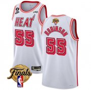 Wholesale Cheap Men's Miami Heat #55 Duncan Robinson White 2023 Finals Classic Edition With NO.6 Patch Stitched Basketball Jersey