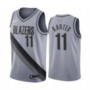 Wholesale Cheap Portland Trail Blazers #11 Enes Kanter Gray NBA Swingman 2020-21 Earned Edition Jersey