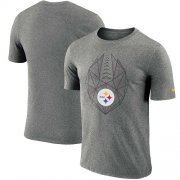 Wholesale Cheap Men's Pittsburgh Steelers Nike Heathered Charcoal Fan Gear Icon Performance T-Shirt