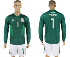 Wholesale Cheap Mexico #1 Corona Home Long Sleeves Soccer Country Jersey
