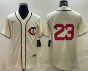 Wholesale Cheap Men's Chicago Cubs #23 Ryne Sandberg 2022 Cream Field of Dreams Cool Base Stitched Baseball Jersey