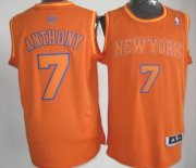 Wholesale Cheap New York Knicks #7 Carmelo Anthony Revolution 30 Swingman Orange Big Color Jersey