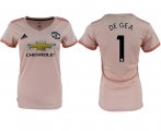 Wholesale Cheap Women's Manchester United #1 De Gea Away Soccer Club Jersey