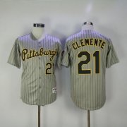 Wholesale Cheap Pirates #21 Roberto Clemente Grey Strip 1997 Turn Back The Clock Stitched MLB Jersey