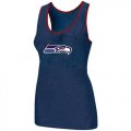 Wholesale Cheap Women's Nike Seattle Seahawks Big Logo Tri-Blend Racerback Stretch Tank Top Blue