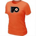 Wholesale Cheap Women's Philadelphia Flyers Big & Tall Logo Orange NHL T-Shirt