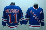 Wholesale Cheap Rangers #11 Mark Messier Stitched Blue CCM Throwback NHL Jersey
