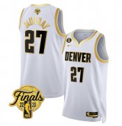 Wholesale Cheap Men's Denver Nuggets #27 Jamal Murray White 2023 Finals Collection With NO.6 Patch Stitched Basketball Jersey
