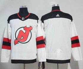 Wholesale Cheap Adidas Devils Blank White Road Authentic Stitched NHL Jersey