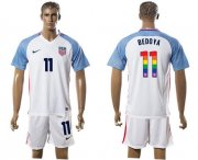 Wholesale Cheap USA #11 Bedoya White Rainbow Soccer Country Jersey