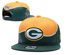 Wholesale Cheap Packers Team Logo Green Yellow 2019 Draft 100th Season Adjustable Hat YD