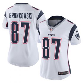 Wholesale Cheap Nike Patriots #87 Rob Gronkowski White Women\'s Stitched NFL Vapor Untouchable Limited Jersey