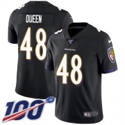 Wholesale Cheap Nike Ravens #48 Patrick Queen Black Alternate Men's Stitched NFL 100th Season Vapor Untouchable Limited Jersey