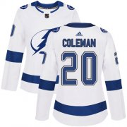 Cheap Adidas Lightning #20 Blake Coleman White Road Authentic Women's Stitched NHL Jersey