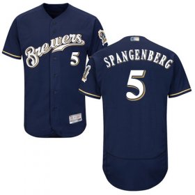 Wholesale Cheap Brewers #5 Cory Spangenberg Navy Blue Flexbase Authentic Collection Stitched MLB Jersey